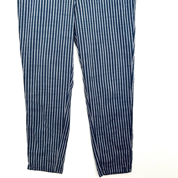 Marine Layer Allison Ankle Pant Stripe Trouser Euro Coastal Blue Size Medium - Picture 4 of 16
